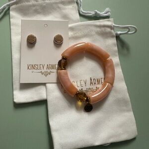 Kinsley Armelle Amber Bracelet & Druzy Earrings, NWT